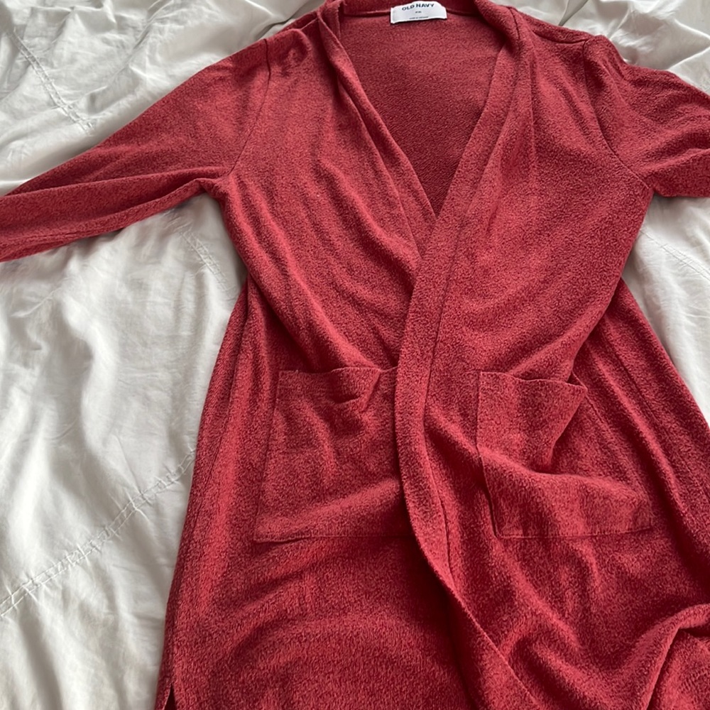 coral old navy cardigan M girl